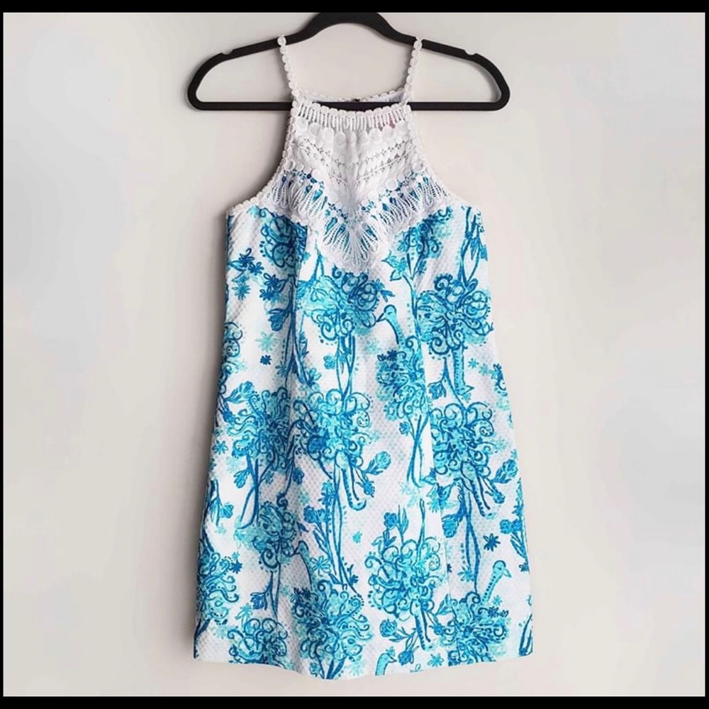 Lilly Pulitzer Shift dress blue pearl size 10 EUC